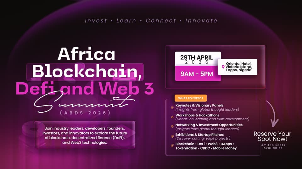 ABDS 2026 – Africa Blockchain, DeFi and Web3 Summit Calls Sponsors and Delegates to Lagos for Africa’s Premier Web3 Gathering 1 abds banner